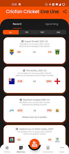 Cricfan Cricket Live Line screenshot 2