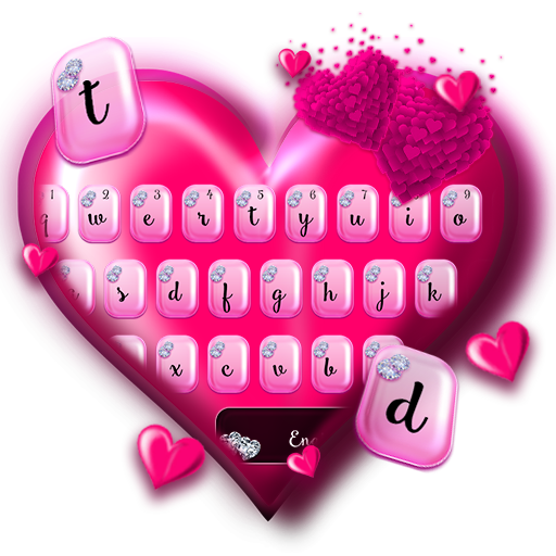Pink Flower Heart Keyboard icon