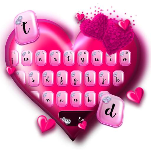 Pink Flower Heart Keyboard 10001003
