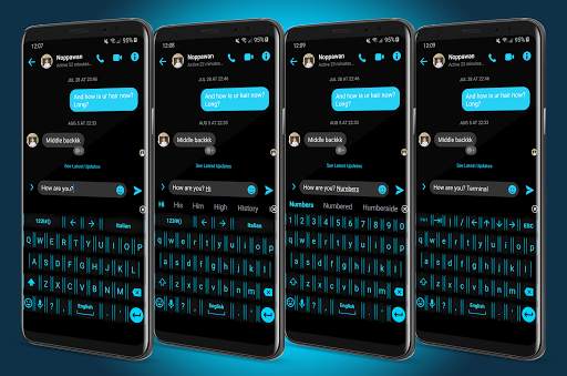 Keyboard Theme Neon Blue screenshot 1