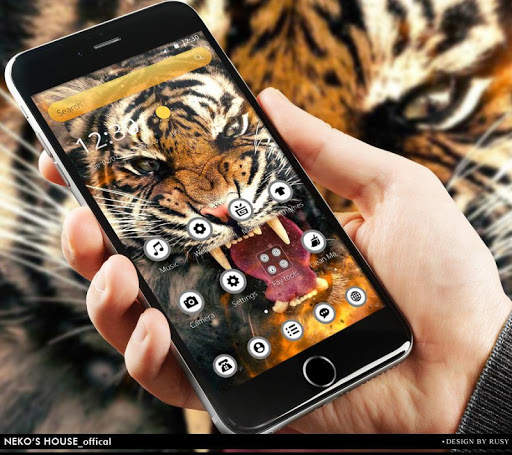 Flaming Fire Roar Tiger Theme screenshot 4