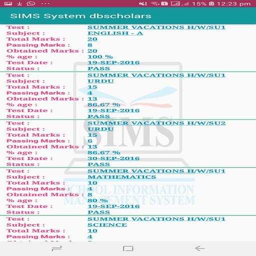 SIMS Parents (dbScholars) screenshot 5