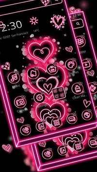 Glitter Salmon Hearts Theme screenshot 3