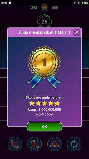 Kuis Pintar 1 Miliar - Permainan Asah Otak screenshot 1