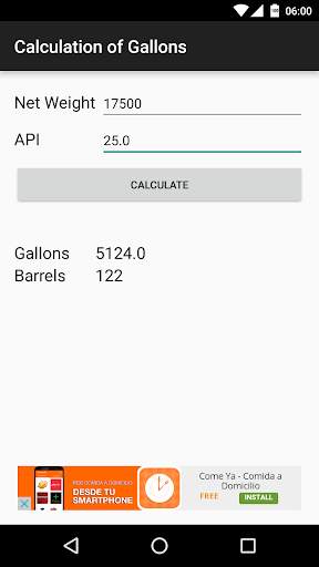 Calculation of Gallons App screenshot 2