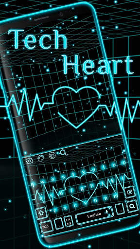 Tech Neon Heart Keyboard screenshot 1