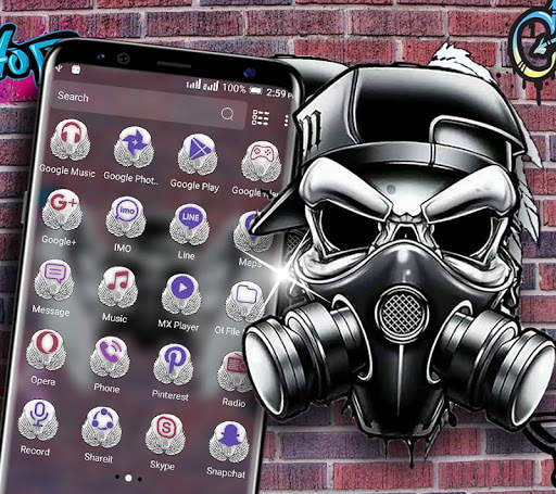 Skull Graffiti Launcher Theme screenshot 5