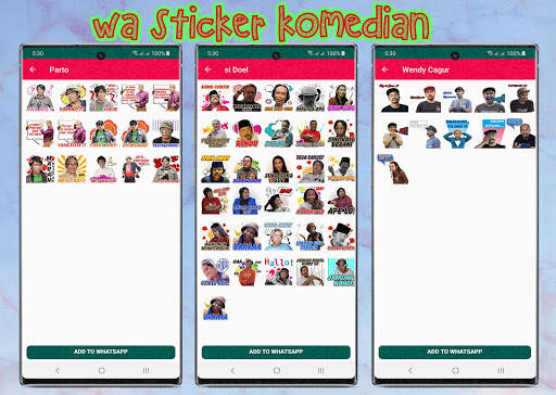 WAStickerApp Komedian Pelawak Cute WA Sticker screenshot 3