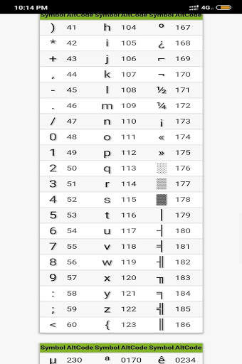 Alt Codes For Computer & Keyboard Shortcut स्क्रीनशॉट 7