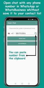 Open chat for WhatsApp screenshot 1