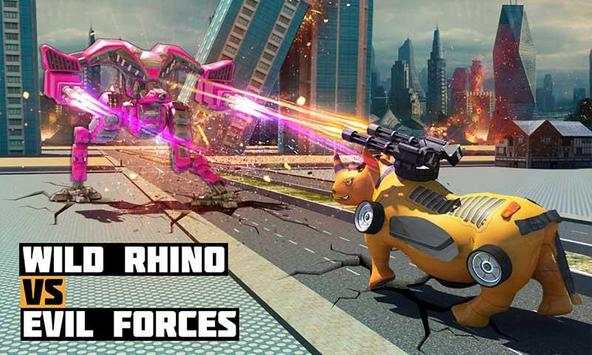 Robot Car Transforming Rhinoceros Wild Rhino Games screenshot 4
