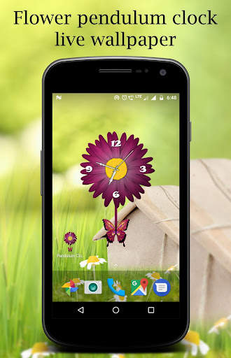 Flower pendulum clock live wallpaper screenshot 7