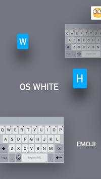 White Emoji Keyboard Theme - Pearl White & Emoji screenshot 1