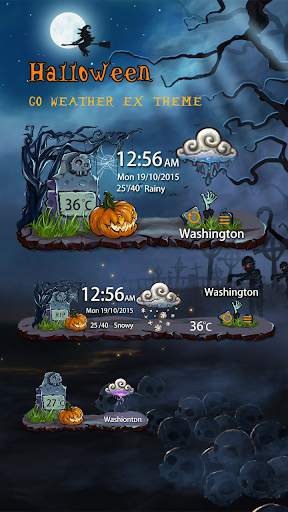 Halloween Weather Widget Theme 1 تصوير الشاشة