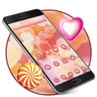 Lollipop and marshmallow pink candy wallpaper icon