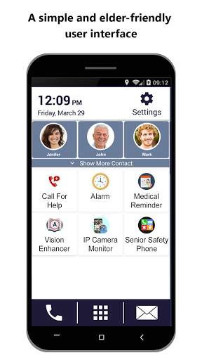 Senior Safety Phone - Big Icons Launcher screenshot 1