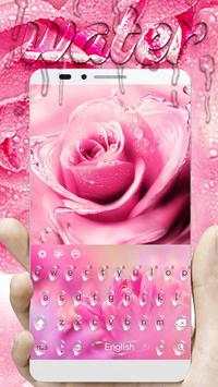 Pink Rose Water Drops Keyboard screenshot 3
