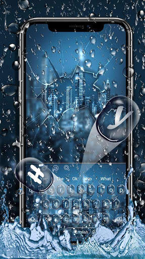 Raindrop Broken Glass Keyboard Theme screenshot 2