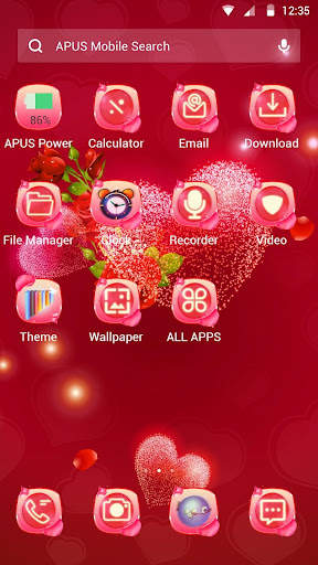 Red rose love-APUS launcher  free theme screenshot 5