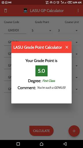 LASU GP Calculator скриншот 2
