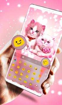 Cute Pink Lovely Kitty Cat Keyboard Theme screenshot 3