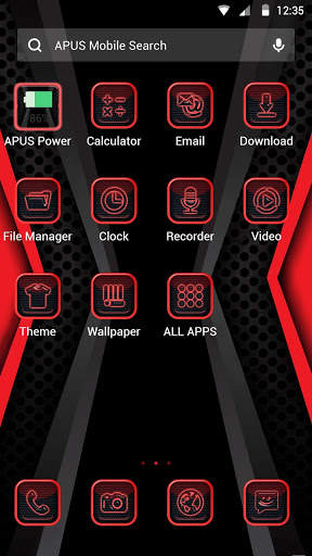 Black Red Crystal APUS Launcher theme screenshot 2