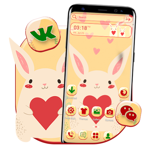 Cute Love Bunny Theme icon