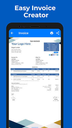 Bill and Invoice Maker by Moon screenshot 2