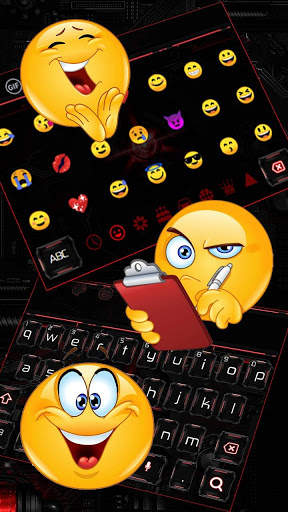 Classy Red Black Keyboard Theme screenshot 3