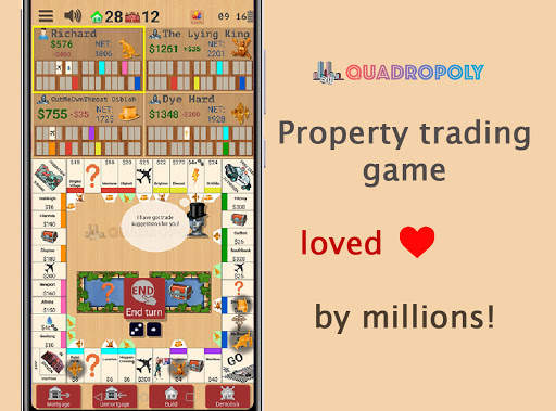 Quadropoly Best AI Board Business Trading Game screenshot 1