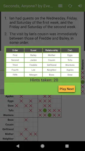 HARD Penny Dell Logic Problems screenshot 4