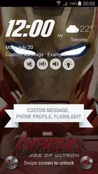 Lock Screen inspired Iron Man screenshot 2