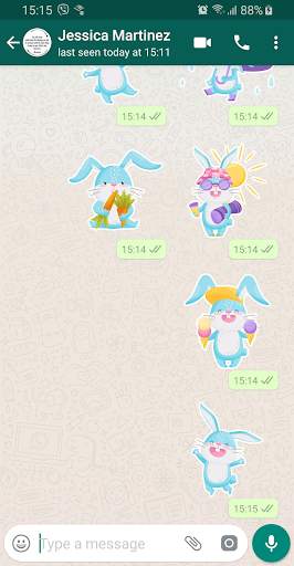 Blue Bunny Stickers - WAStickerApps for WhatsApp screenshot 5