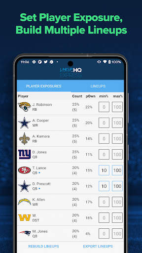LineupHQ: FanDuel Lineups screenshot 5