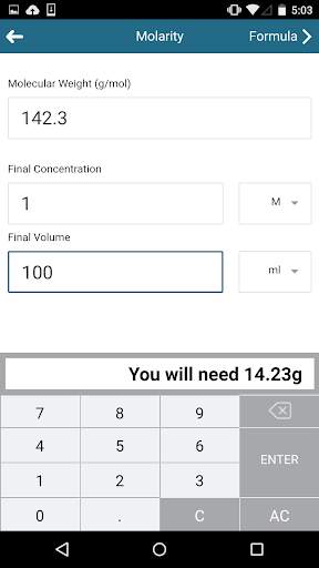 Promega Biomath Calculators screenshot 3