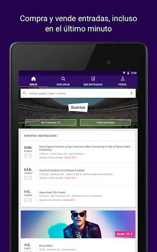 StubHub: entradas de eventos screenshot 6