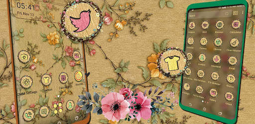 Flower Embroidery Theme Launcher screenshot 8
