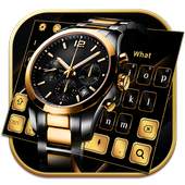 Luxury Black Gold Watch Keyboard Theme 10001002