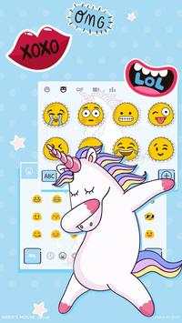 Cute Doing Dabbing Unicorn Keyboard Theme screenshot 3
