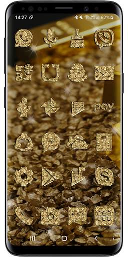 Launcher Theme Gold - Rocks Icon Pack Wallpaper screenshot 4