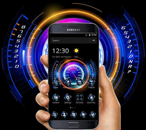 Racing Neon Speedometer Theme screenshot 1