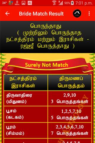 Marriage Match Astrology Tamil screenshot 8