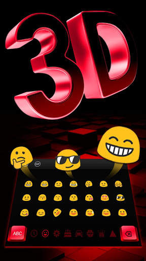 3D Black Red Keyboard Theme screenshot 2