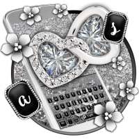 Silver Glitter Heart Keyboard on 9Apps