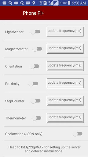Phone Pi  Sensor Streamer screenshot 2