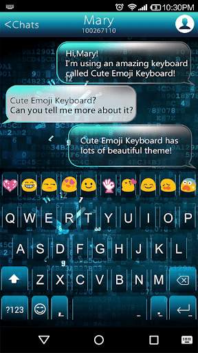 Neon Clock Emoji Keyboard Skin screenshot 1