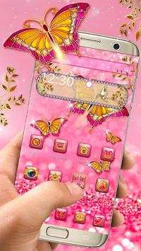 Pink Glitter Butterfly Theme screenshot 1