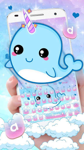 Youthful Unicorn whale Keyboard Theme screenshot 1