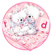 Nette rosa Teddy-Paar-Tastatur icon