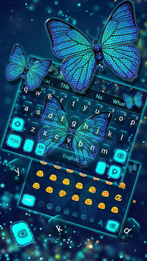 Blue Diamond Butterfly Keyboard Theme screenshot 3